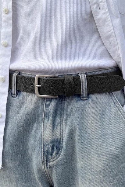 Lw Men's Gunmetal Leather Belt