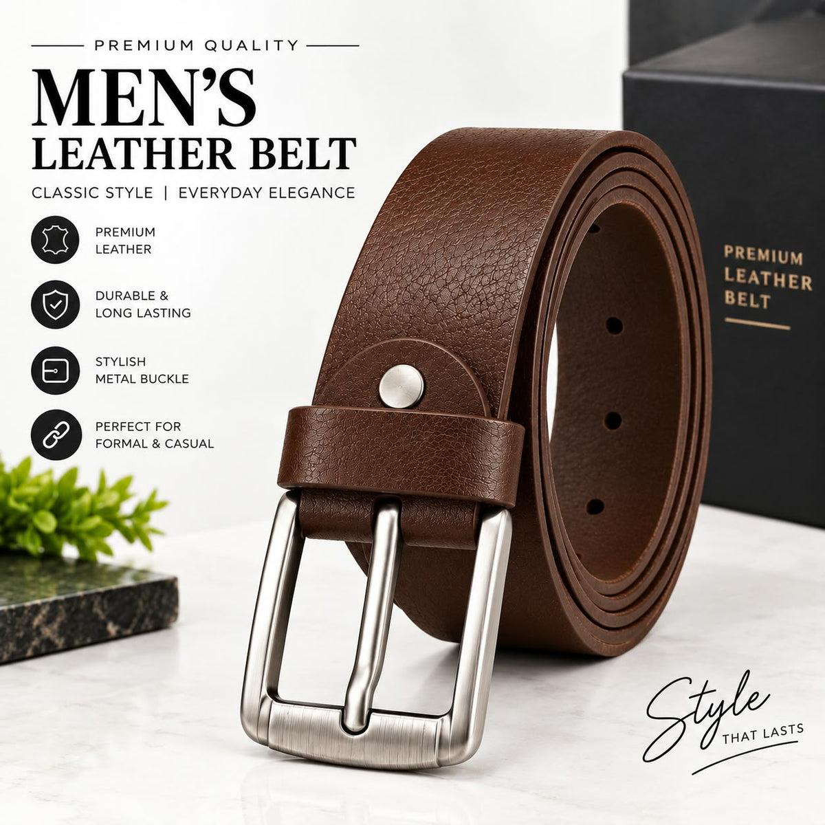 Lw Men's Genuine Leather Belt