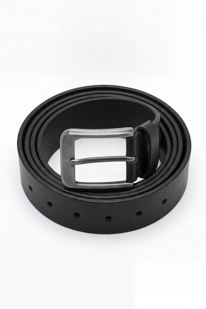 Lw Men's Gunmetal Leather Belt