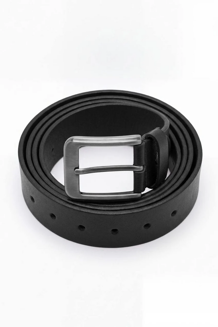 Lw Men's Gunmetal Leather Belt