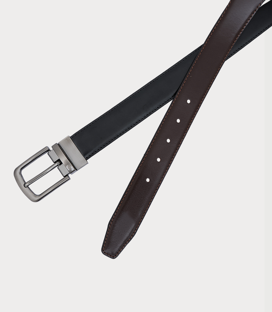 Lw 2in1 BL leather belt Blk/Brown